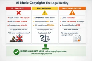 Read more about the article AI music hits the licensing wall: charts rise, rights push back